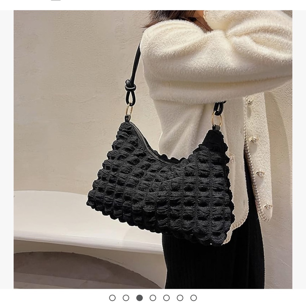 NAARIIAN Women’s Classic moon shape clutch shoulder bag bubbled fabric